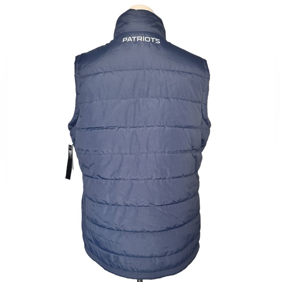 New England Patriots Navy/Gray Reversible Full-Zip Vest Size L - Picture 10 of 16